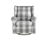 Patli - Glider Chair With Swivel - Gray / White - Furniture Home Direct