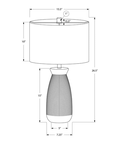 Lighting, Table Lamp, Ceramic, Contemporary - Gray - Furniture Home Direct