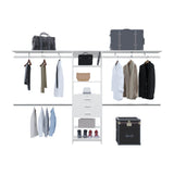 Closet System With 3 Drawers And 5 Shelves Modular White - Furniture Home Direct