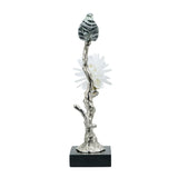 Aluminum Candle Holder With Marble Stand - Furniture Home Direct