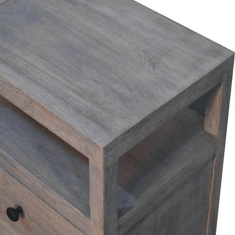 Acid - 2 Drawer Open Bedside Table - Gray Ash - Furniture Home Direct