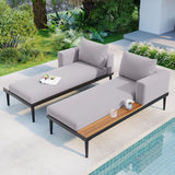 Outdoor Sectional Sofa With Chaise All Weather Gray - Furniture Home Direct
