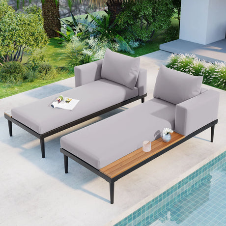 Outdoor Sectional Sofa With Chaise All Weather Gray - Furniture Home Direct