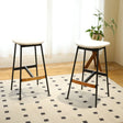 Modern Bar Stools Comfortable & Stylish, Soft Fabric Upholstered, Backless (Set of 2) - Furniture Home Direct