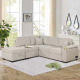 Sleeper Sofa Bed, 2 In 1 Pull Out Sofa Bed L Shape Couch With Storage Ottoman For Living Room, Bedroom Couch And Small Apartment - Furniture Home Direct