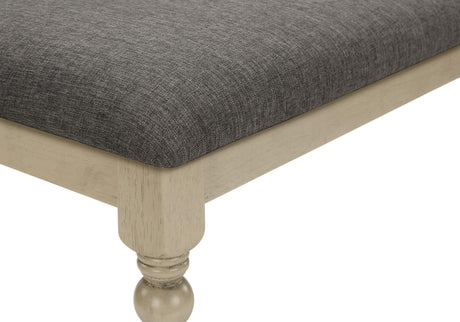 Bench, Rectangular, Upholstered, Transitional - Gray - Furniture Home Direct