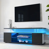 TV Stant With LED And Large Side Cabinet - Furniture Home Direct