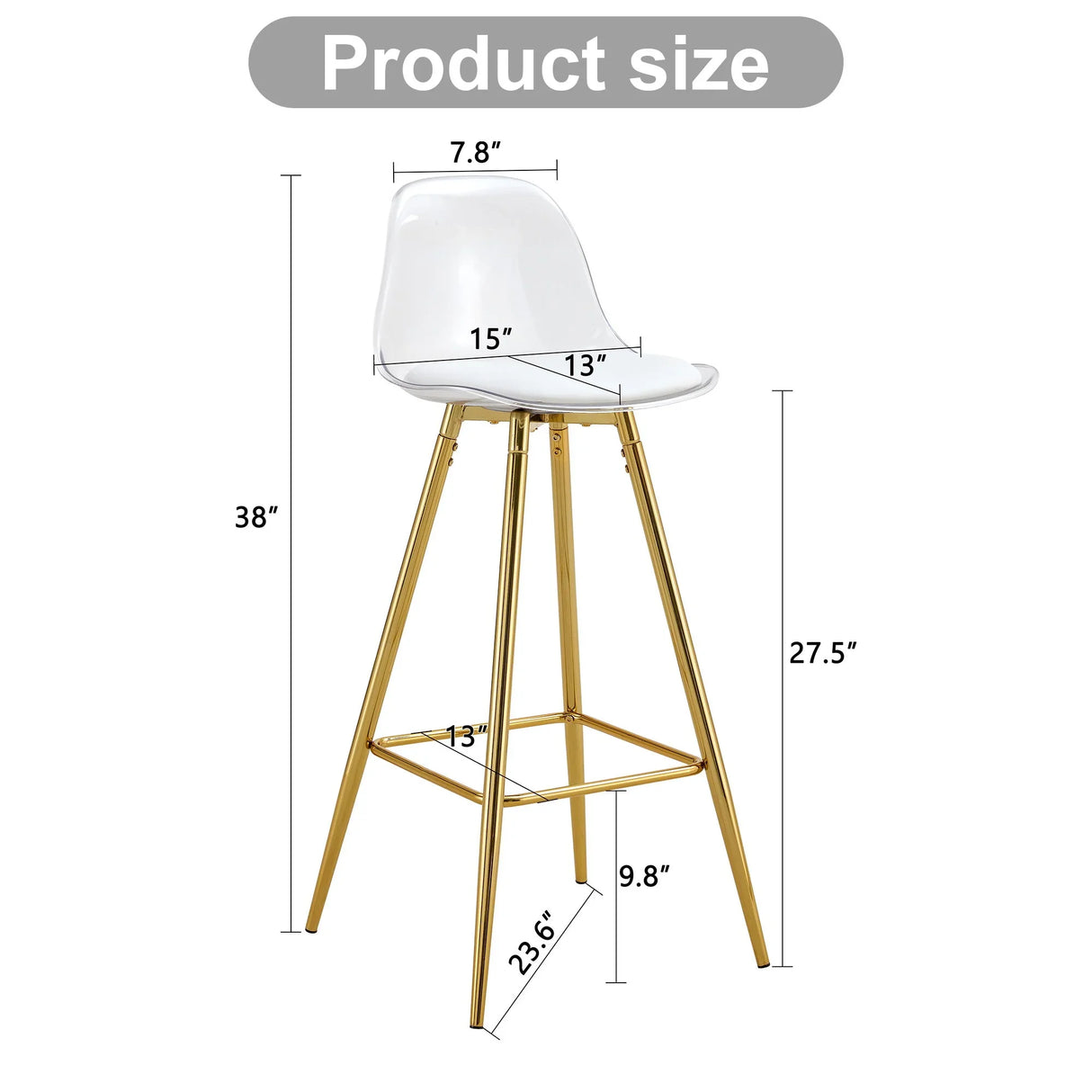 Stylish Upholstered Bar Chairs With Metal Leg - Furniture Home Direct