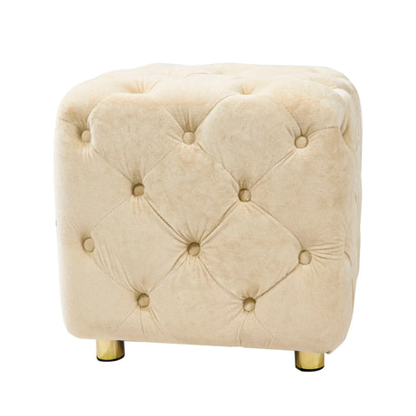 Modern Velvet Upholstered Ottoman, Exquisite Small End Table, Soft Foot Stool, Dressing Makeup Chair, Comfortable Seat For Living Room, Bedroom, Entrance - Furniture Home Direct