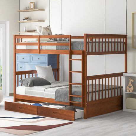 Bunk Bed With Ladders And 2 Storage Drawers - Furniture Home Direct
