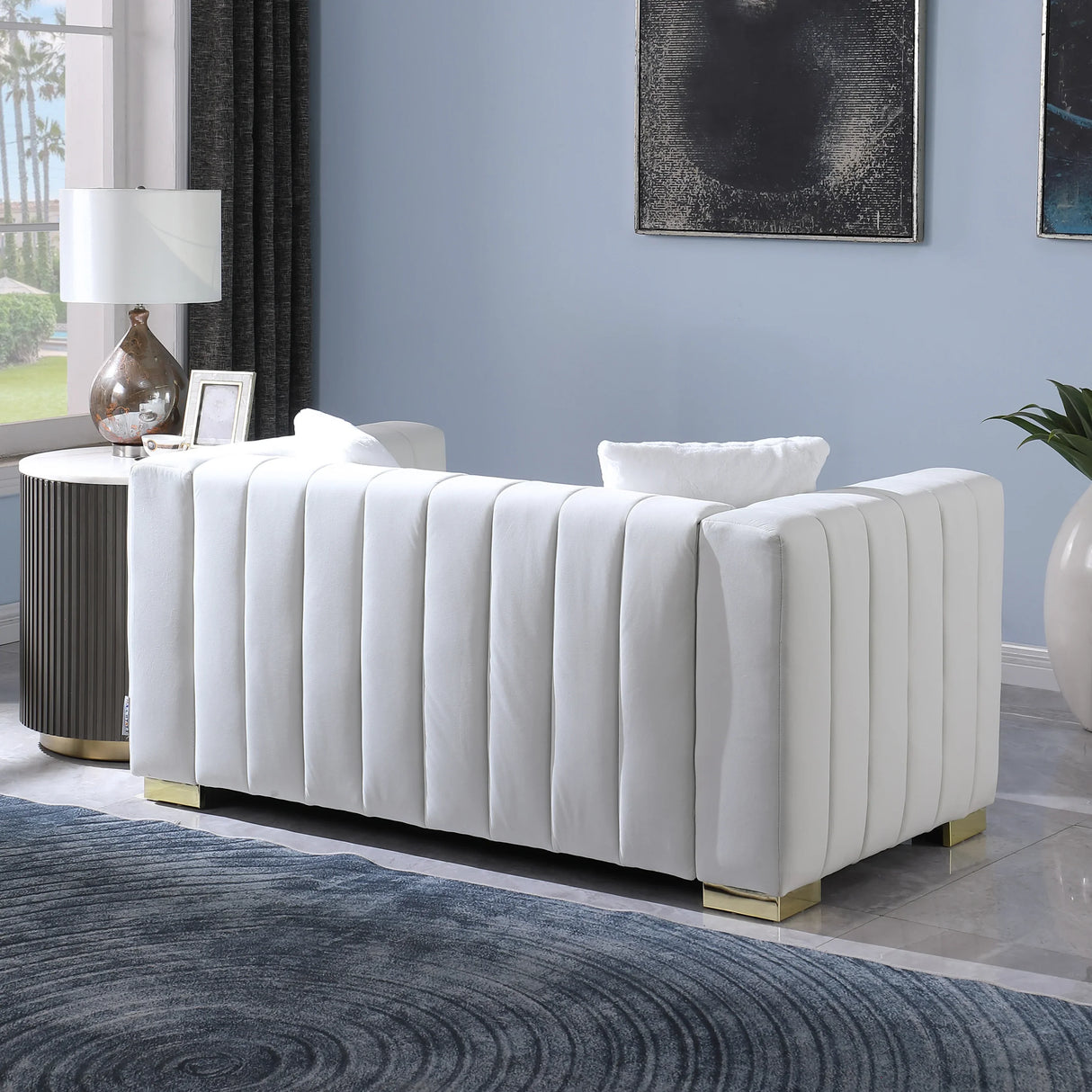 Modern Loveseat - White - Furniture Home Direct