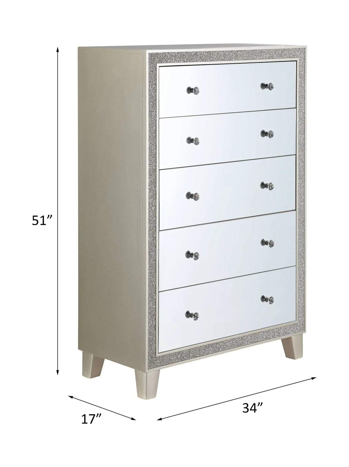 Sliverfluff - Chest - Mirrored / Champagne - Furniture Home Direct