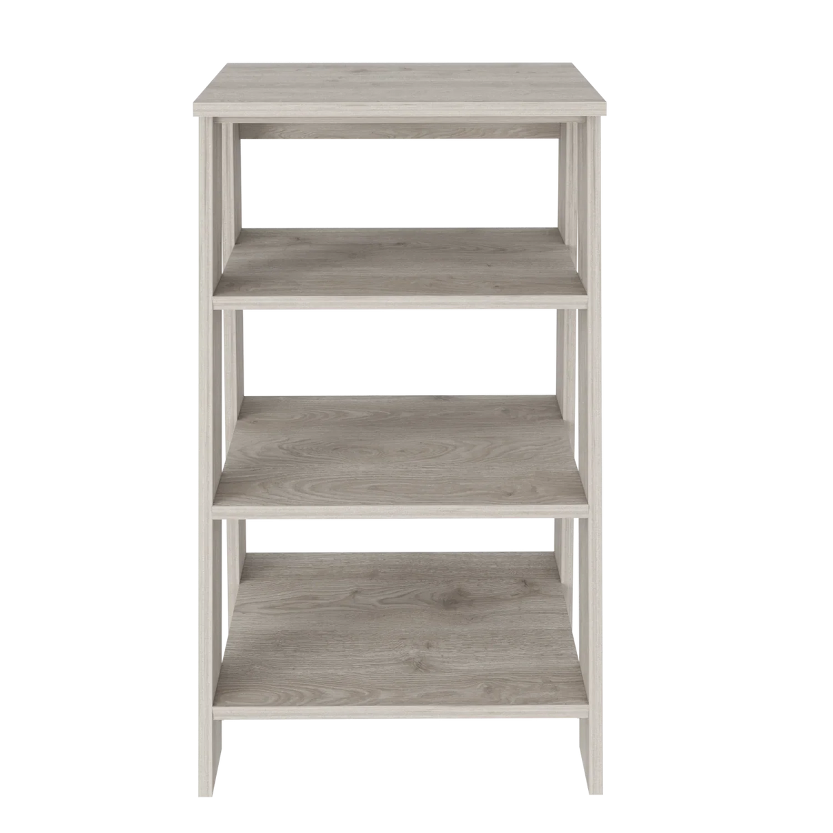 Ladder Bookcase Modern Four-Tier Wood Shelving Light Gray - Furniture Home Direct