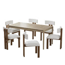 Modern 7 Piece Dining Set With Upholstered Armless Chairs And Dining Table