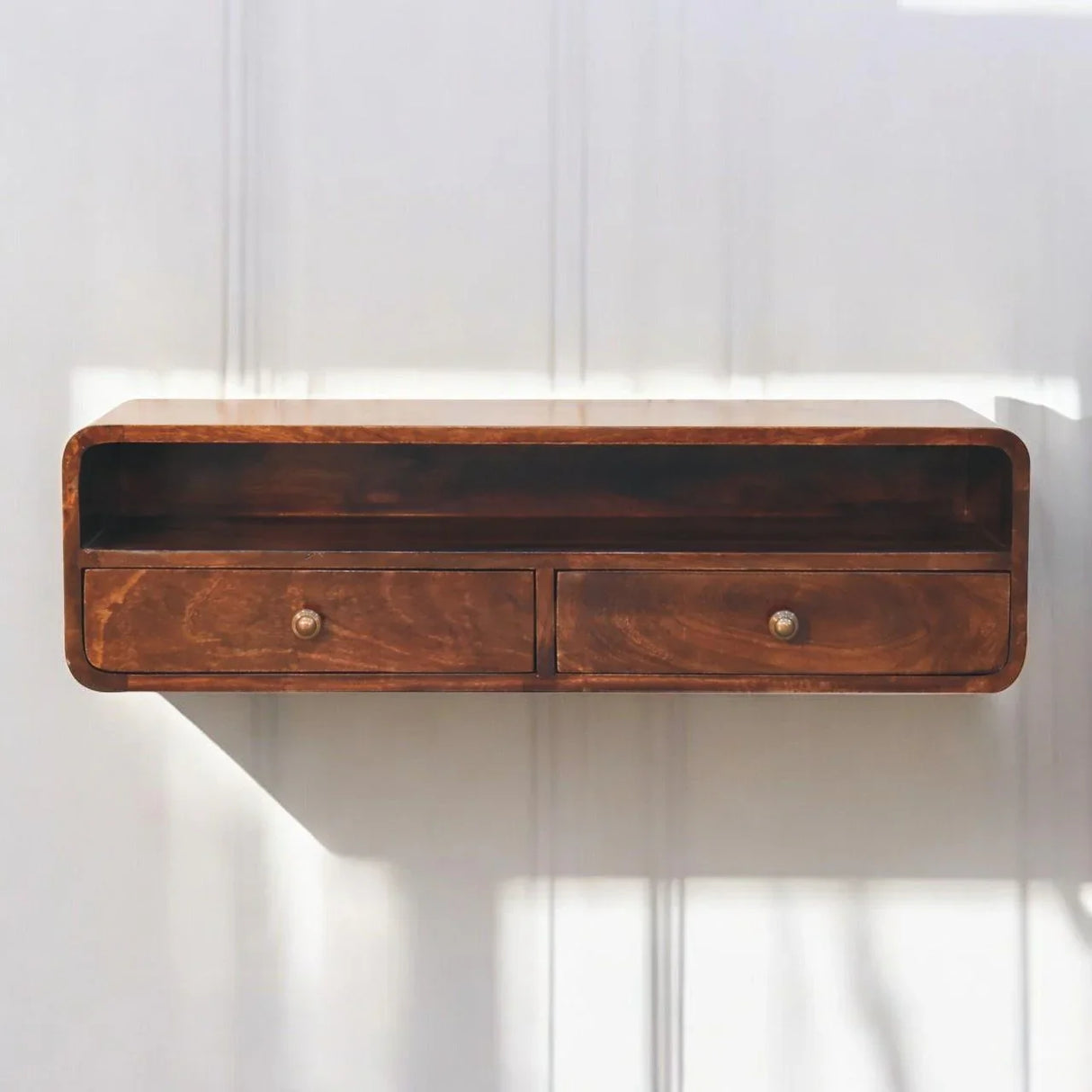 Floating Open Console - Walnut - Furniture Home Direct