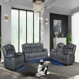 Raize - Power Living Room Set With Storage Console And Cup Holders - Furniture Home Direct