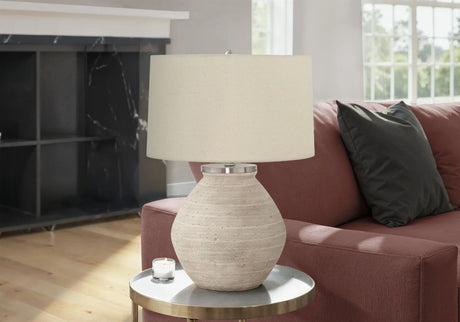 Lighting, Table Lamp, Concrete, Resin, Contemporary - Cream - Furniture Home Direct