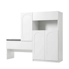 Elegant 2 In 1 Shoe Cabinets With Soft Cushion Versatile Shoe Rack Organizer With Adjustable Shelves - Furniture Home Direct