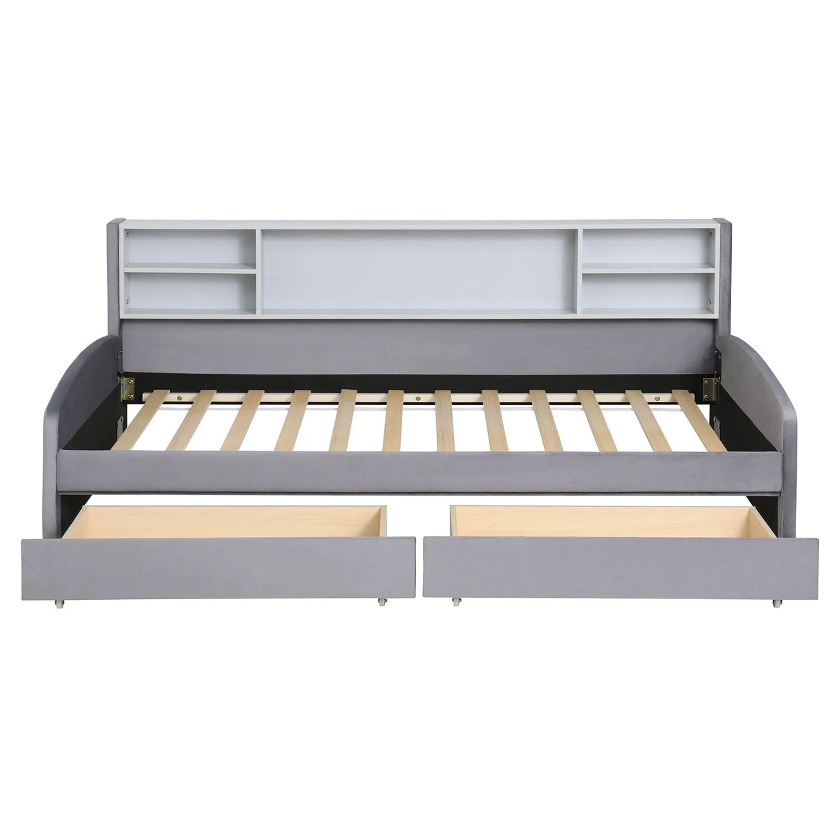 Luxurious Upholstered Platform Bed With Storage Drawers - Furniture Home Direct