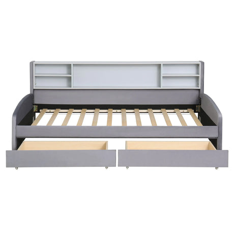 Luxurious Upholstered Platform Bed With Storage Drawers - Furniture Home Direct