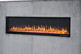Queen Bed Upholstered With Fireplace LED Velvet Gray - Furniture Home Direct