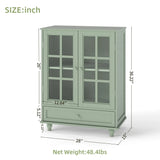 Minimalist Buffet Cabinet With Double Glass Doors And Drawer - Furniture Home Direct