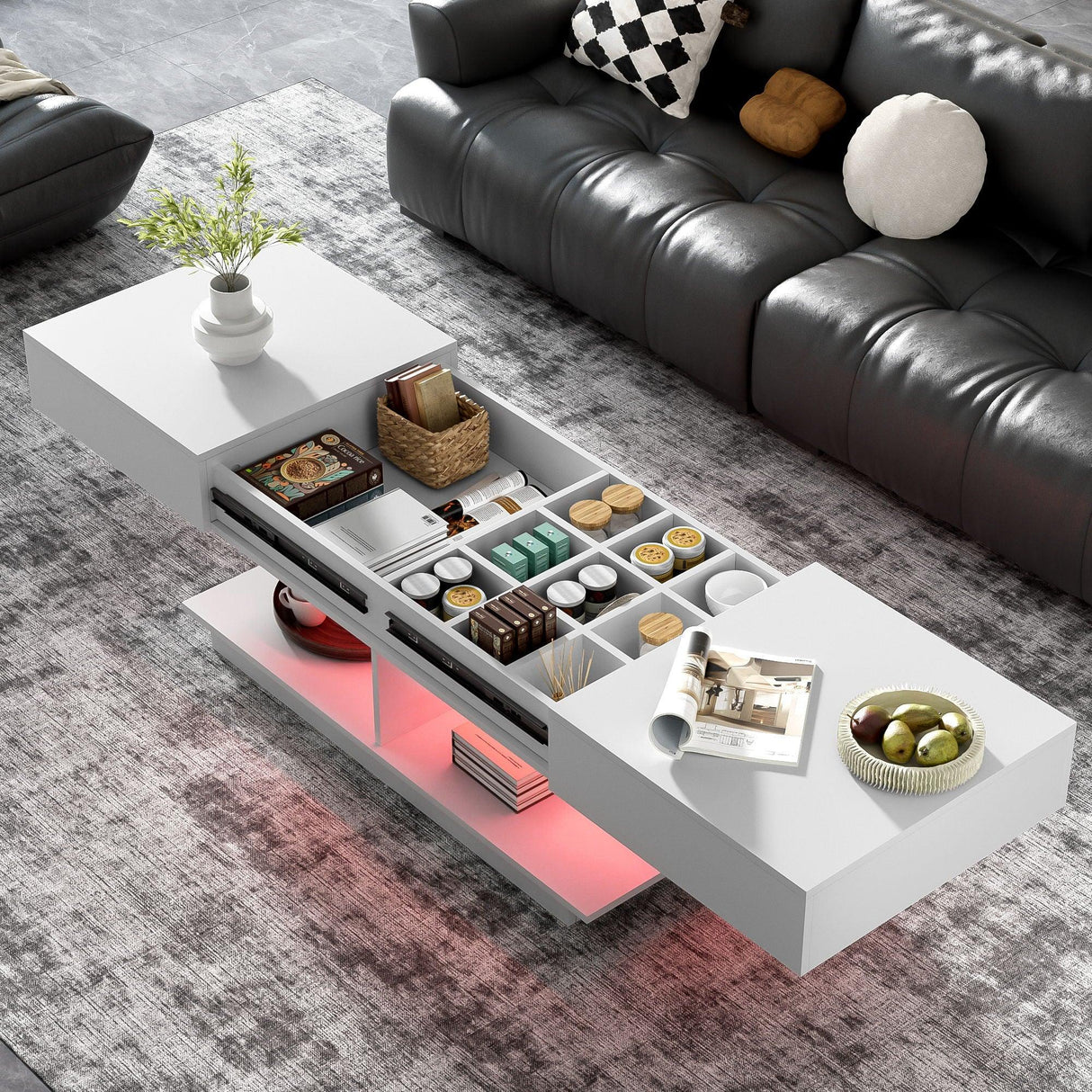 Multifunctional Adjustable Coffee Table With Hidden Storage Space For Living Room - Furniture Home Direct