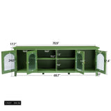 StylishTVcabinet Entertainment CenterTV Stand, TVconsoletable, Media Console, Solidwood Frame, Changhong Glass Door, Metal Handle - Furniture Home Direct
