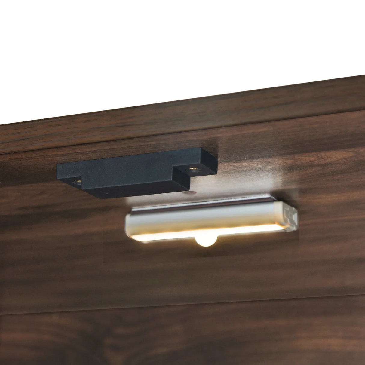 2-Door Wardrobe Armoire with LED and 4 Storage Shelves, Brown - Furniture Home Direct