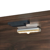 2-Door Wardrobe Armoire with LED and 4 Storage Shelves, Brown - Furniture Home Direct