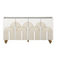 Modern Fluted Sideboard Buffet With Storage, Curve Element, 4 Doors With Adjustable Shelves - Furniture Home Direct