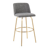 Toriano - Contemporary Fixed Height Barstool With Swivel With Round Footrest (Set of 2) - Furniture Home Direct