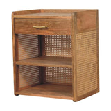 Larissa - T Bar Open Bedside Table - Oak - Furniture Home Direct