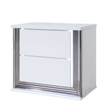Moon - Smooth Nightstand With LED - White - Furniture Home Direct