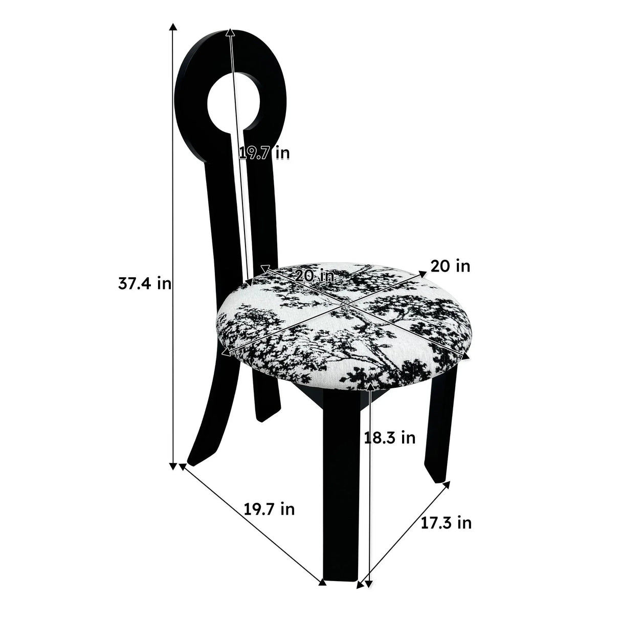 Key Design, Dining Chairs (Set of 2) - White / Black - Furniture Home Direct