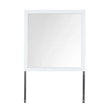 Full Bed Set Glam Mirrored Dresser Nightstand Mirror White - Furniture Home Direct