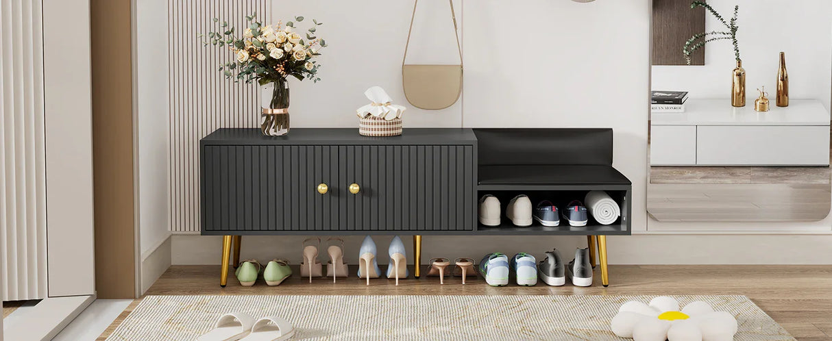 Modern Shoe Cabinet - Black - Furniture Home Direct