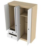 Wardrobe With Drawers And Hanging Rod Solid Wood White - Furniture Home Direct