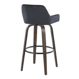 Daniella - Contemporary Fixed Height, Barstool With Swivel With Round Footrest (Set of 2) - Furniture Home Direct
