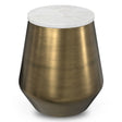 Benning - Side Table - Antique Brass / White - Furniture Home Direct