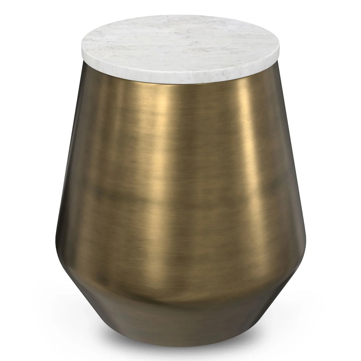 Benning - Side Table - Antique Brass / White - Furniture Home Direct
