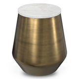 Benning - Side Table - Antique Brass / White - Furniture Home Direct