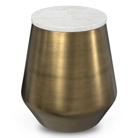 Benning - Side Table - Antique Brass / White - Furniture Home Direct