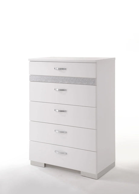 Naima II - High Gloss Chest - White - Furniture Home Direct