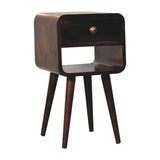 Mini California Curved Nightstand Wth Lower Slot - Furniture Home Direct