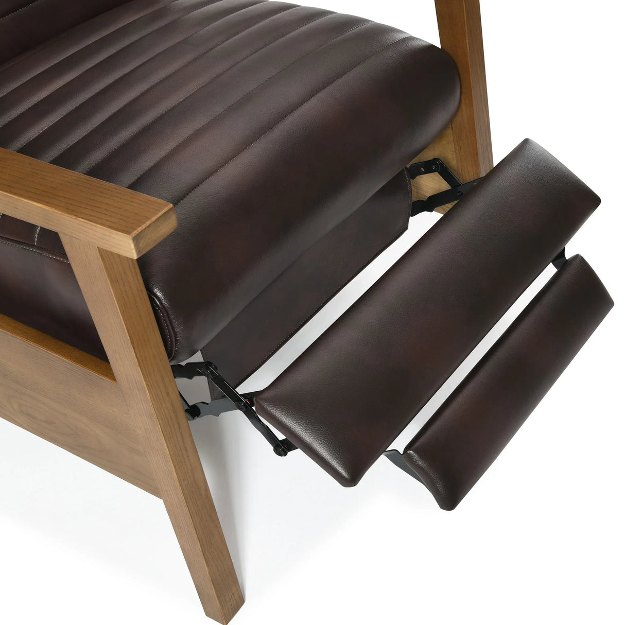 Asher - Modern Push Back Recliner With Wood Arms - Furniture Home Direct