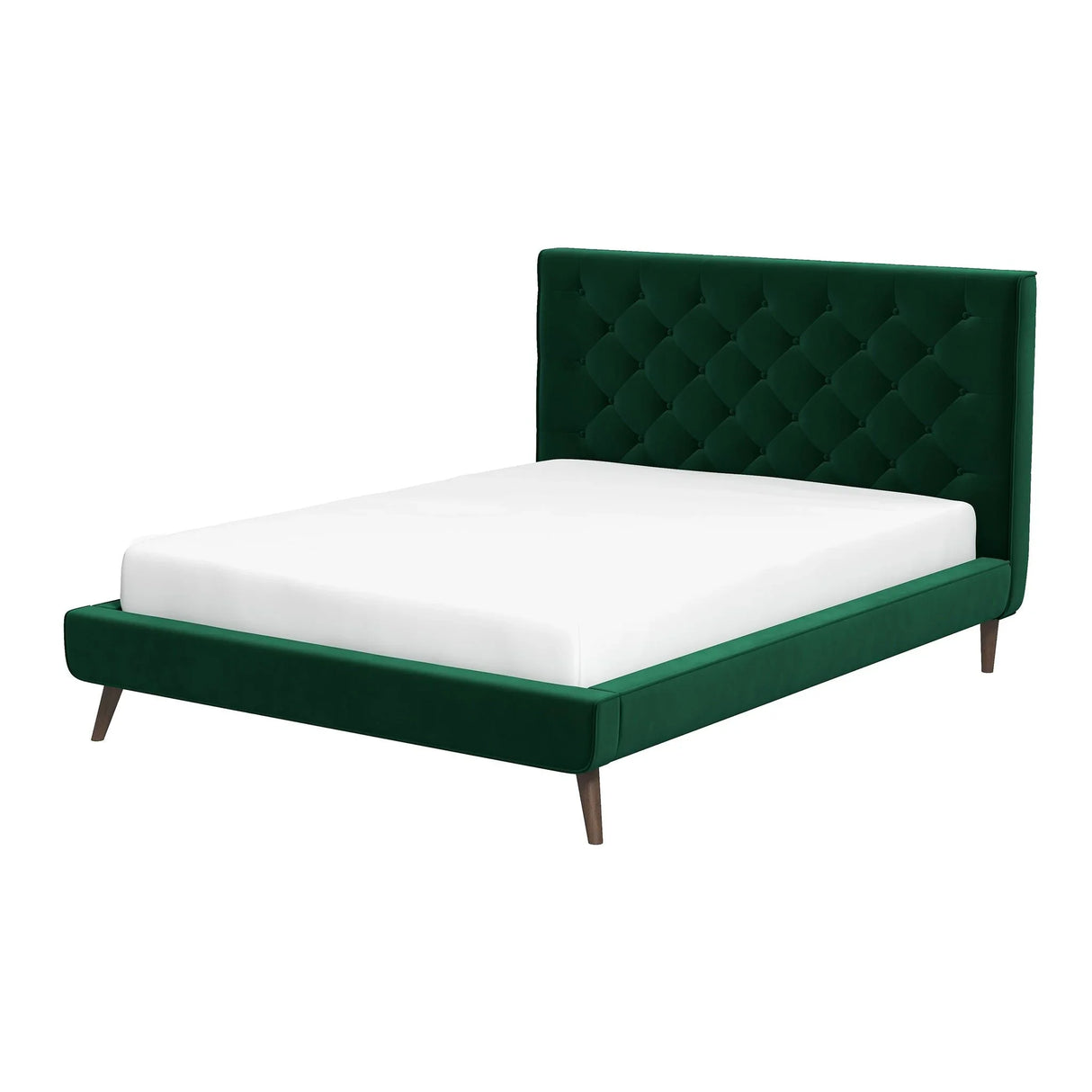 Dillon - Mid-Century Modern Velvet Platform Bed - Furniture Home Direct
