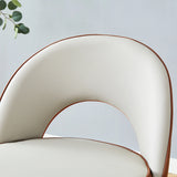 Counter Height Bar Stool Set of 2 Leatherette Brown White - Furniture Home Direct