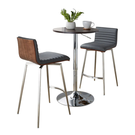Mason - 3 Piece Swivel Mid Century Modern Counter Height Dining Set With Adjustable Table - Furniture Home Direct