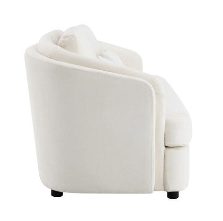 Mariko - Linen Sofa With 2 Toss Pillows - Beige - Furniture Home Direct